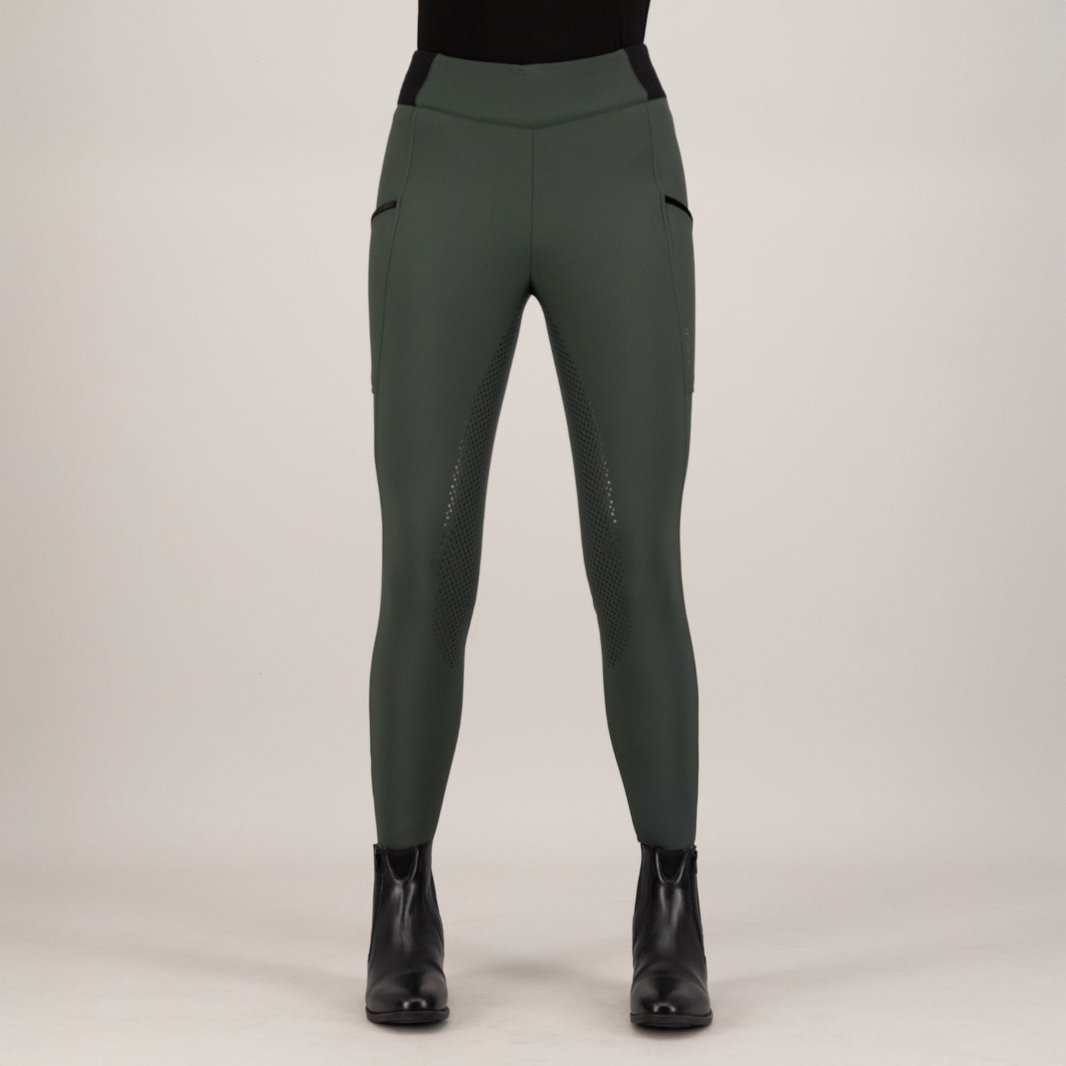 HV Polo Estrelle Full Grip Riding Tights #colour_duck-green