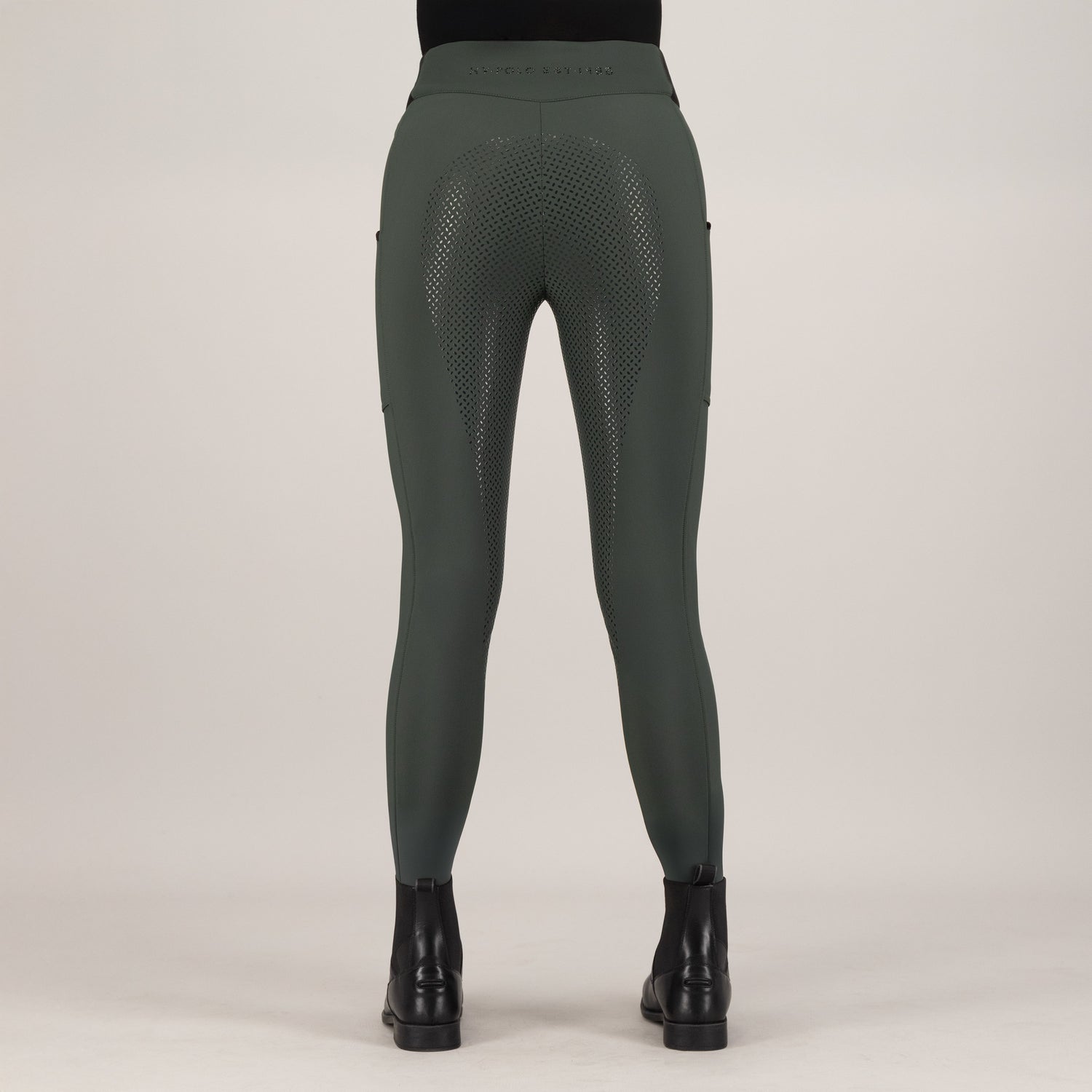 HV Polo Estrelle Full Grip Riding Tights #colour_duck-green