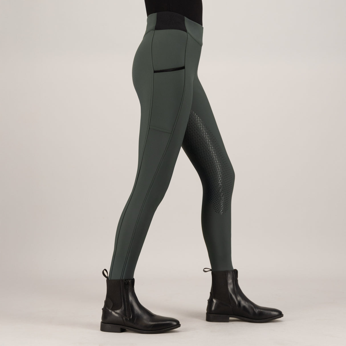HV Polo Estrelle Full Grip Riding Tights #colour_duck-green