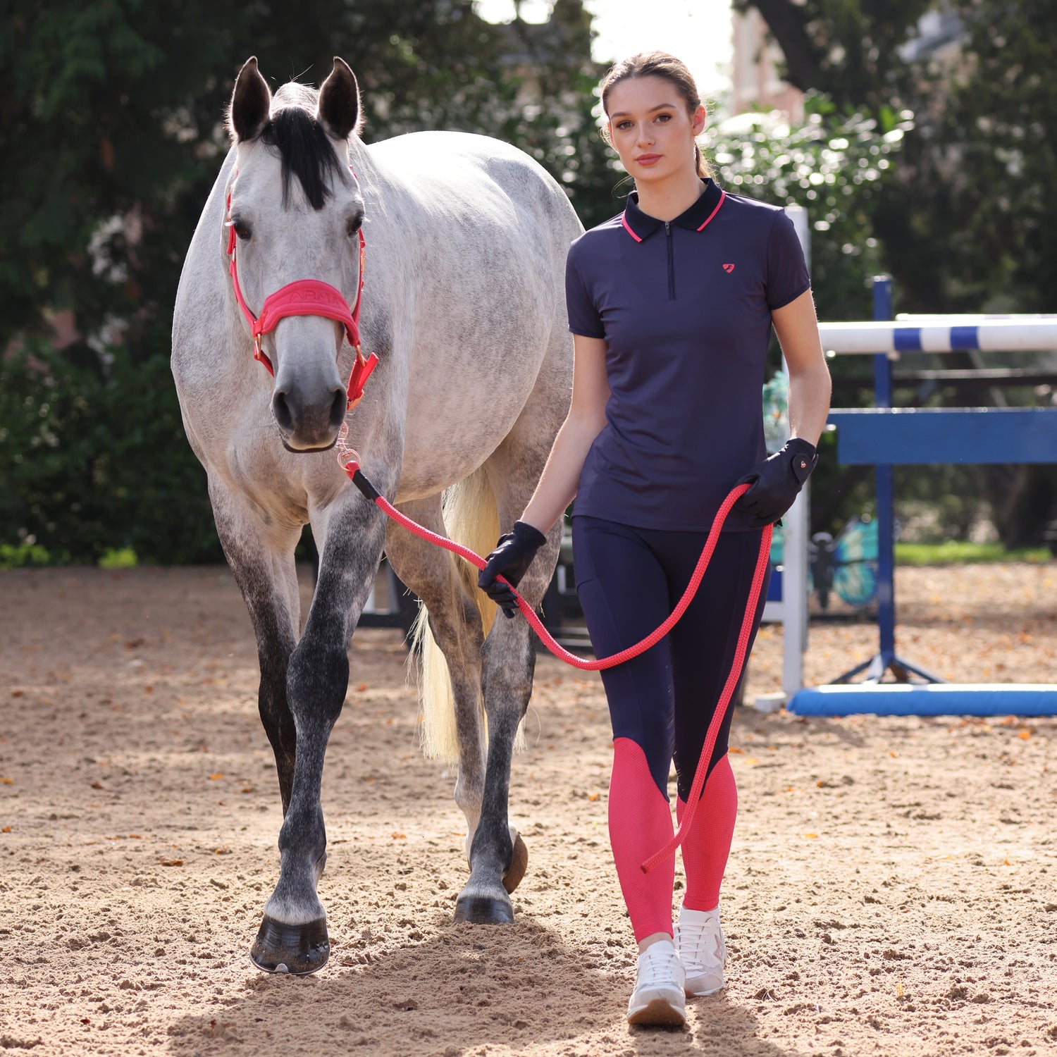 Shires Aubrion Ladies Poise Tech Polo #colour_navy-blue
