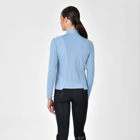 Dublin Ladies Brushed Fitted Base Layer Riding Top #colour_blue-fog
