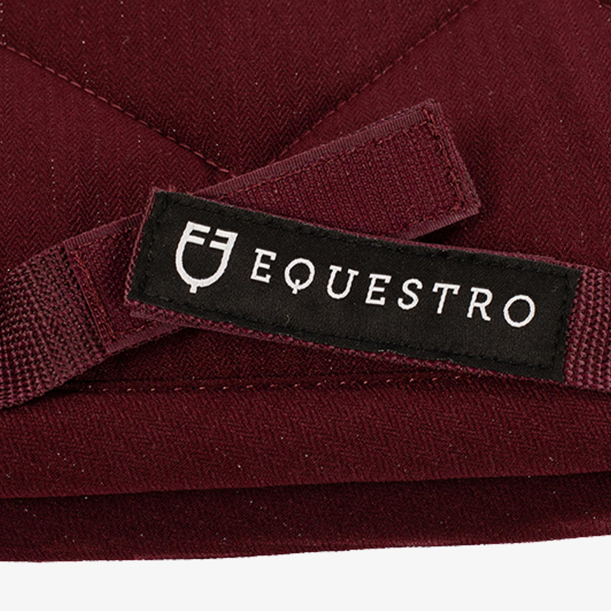 Equestro Pony Jumping Saddle Pad In Cotton With Logo #colour_burgundy