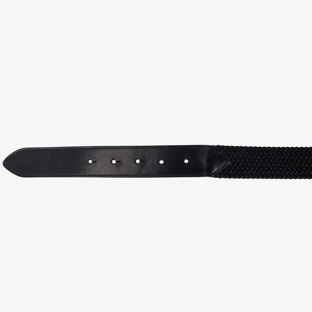 Equestro Leather Elastic Belt With Logoed Buckle #colour_black-silver