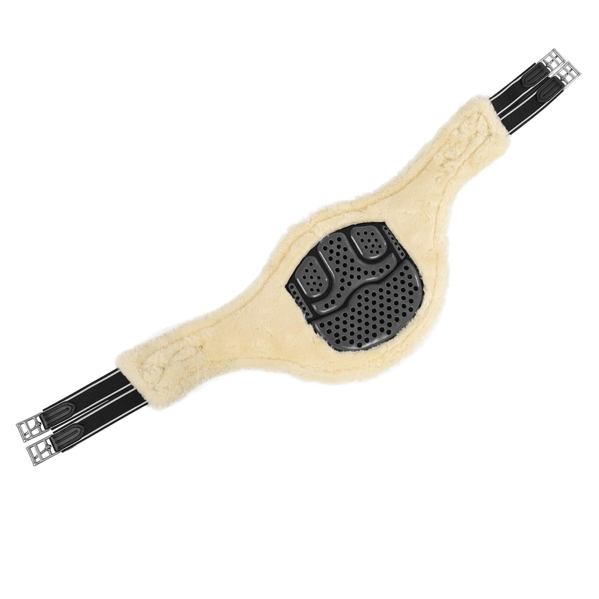 Acavallo Jumping Stud Guard Girth Classic Gel Pvc Detachable Faux Sheepskin #colour_black