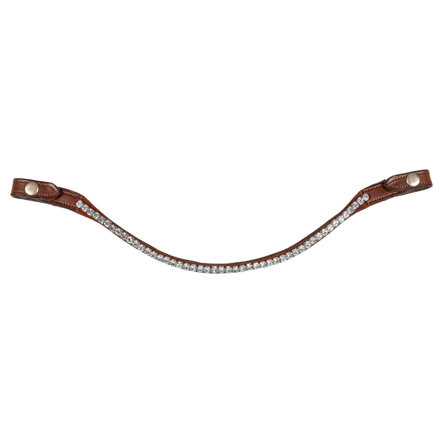 Acavallo Browband Calfskin & Round Crystals #colour_cognac-transparent