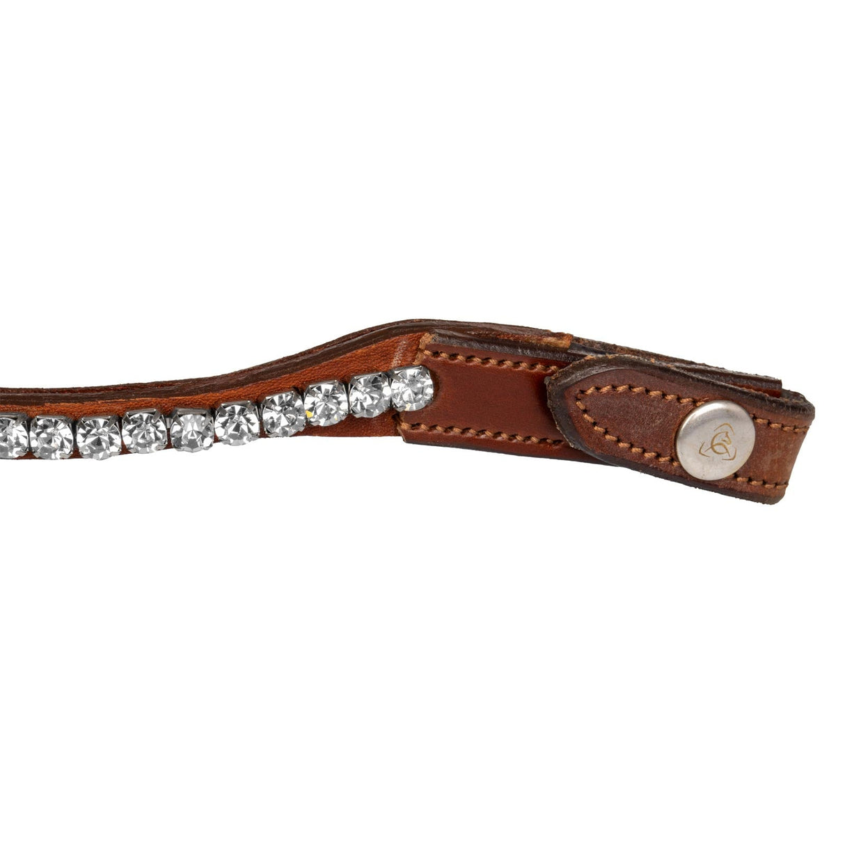 Acavallo Browband Calfskin & Round Crystals #colour_cognac-transparent