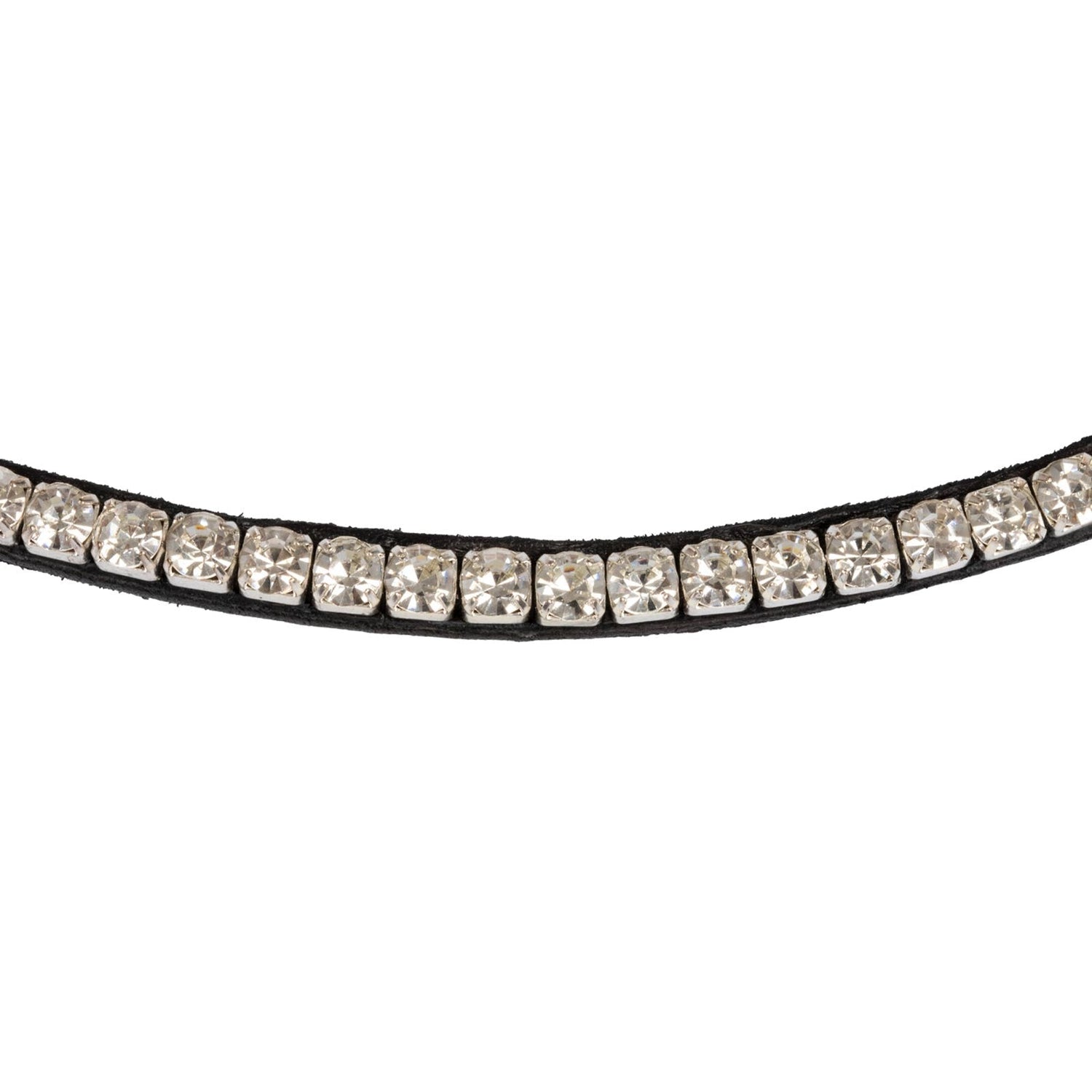 Acavallo Browband Calfskin & Round Crystals #colour_black-transparent