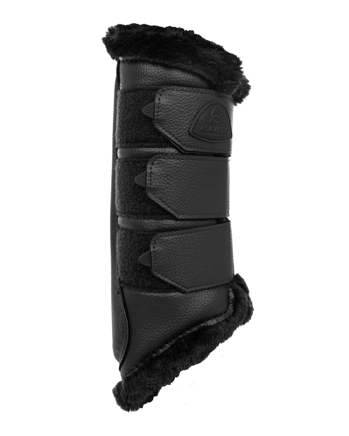 Acavallo Hind Brushing Boots Faux Leather & Faux Sheepskin #colour_black