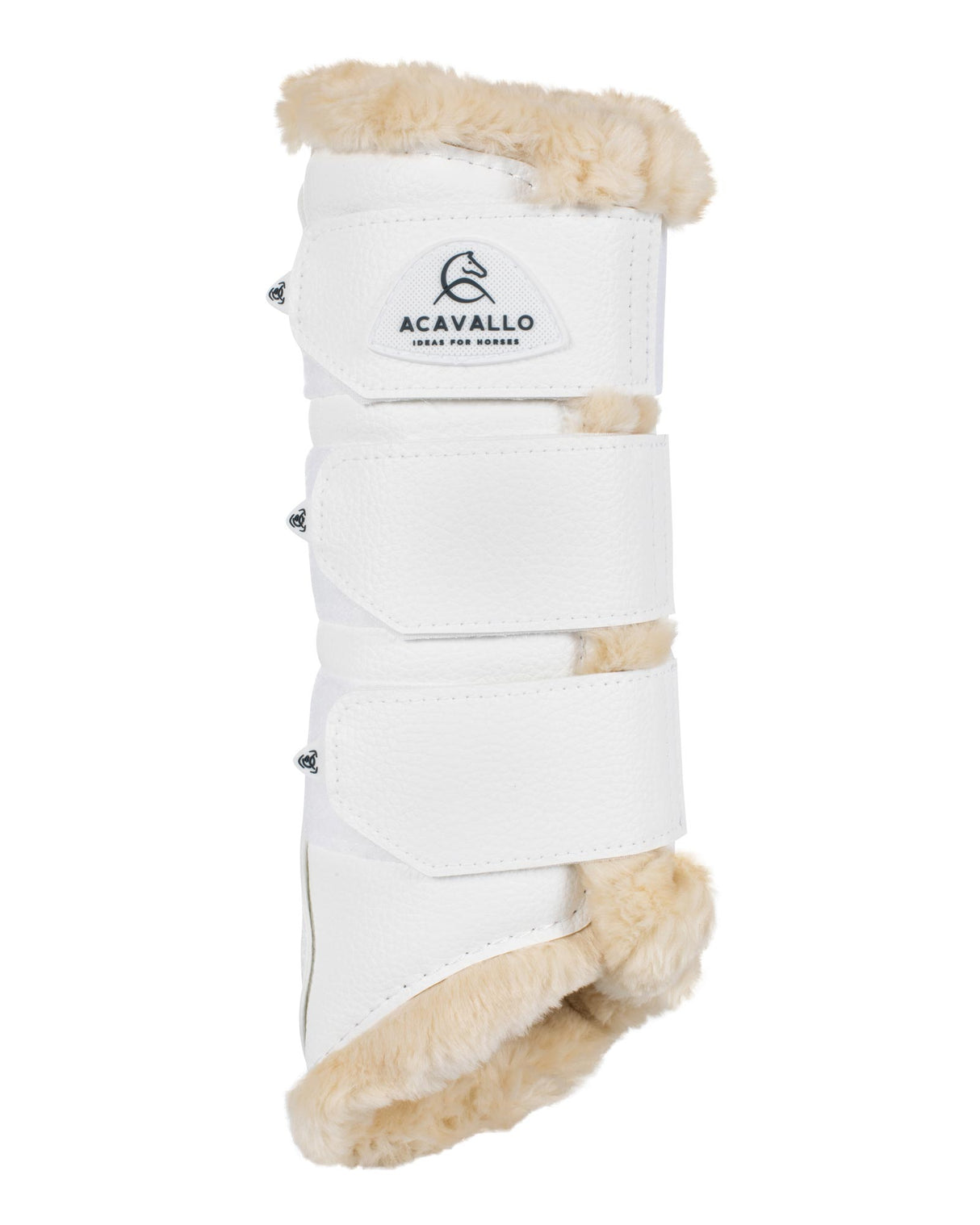 Acavallo Hind Brushing Boots Faux Leather & Faux Sheepskin #colour_white