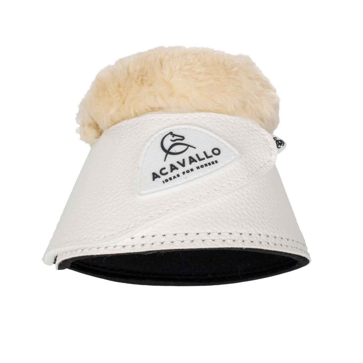 Acavallo Bell Boots Faux Sheepskin & Hook-And-Loop Closure #colour_white