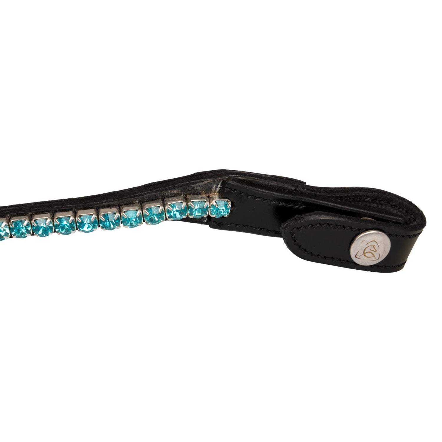 Acavallo Browband Calfskin & Round Crystals #colour_black-blue