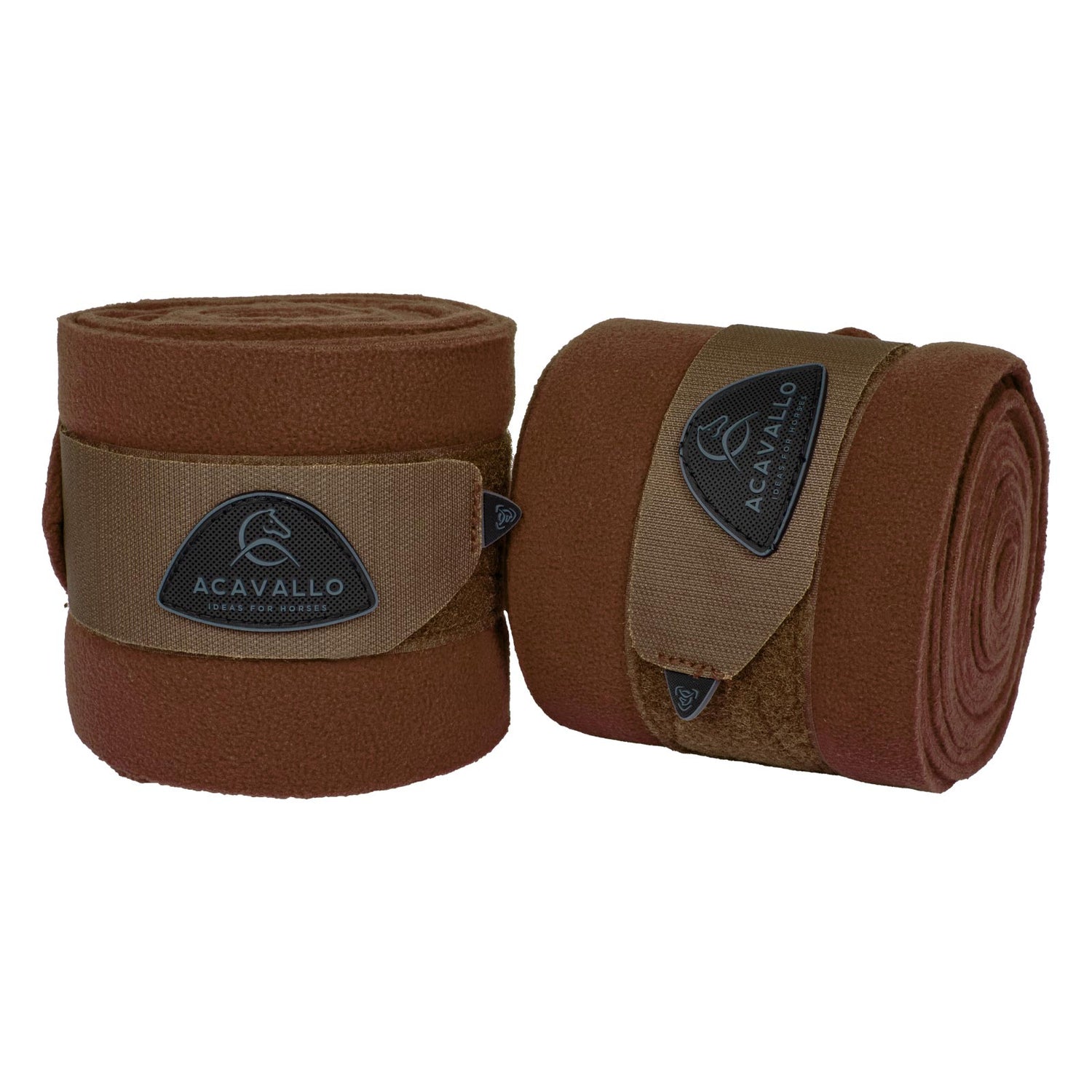 Acavallo Fleece Exercise Bandages Hook-And-Loop Closure Fastening #colour_brown