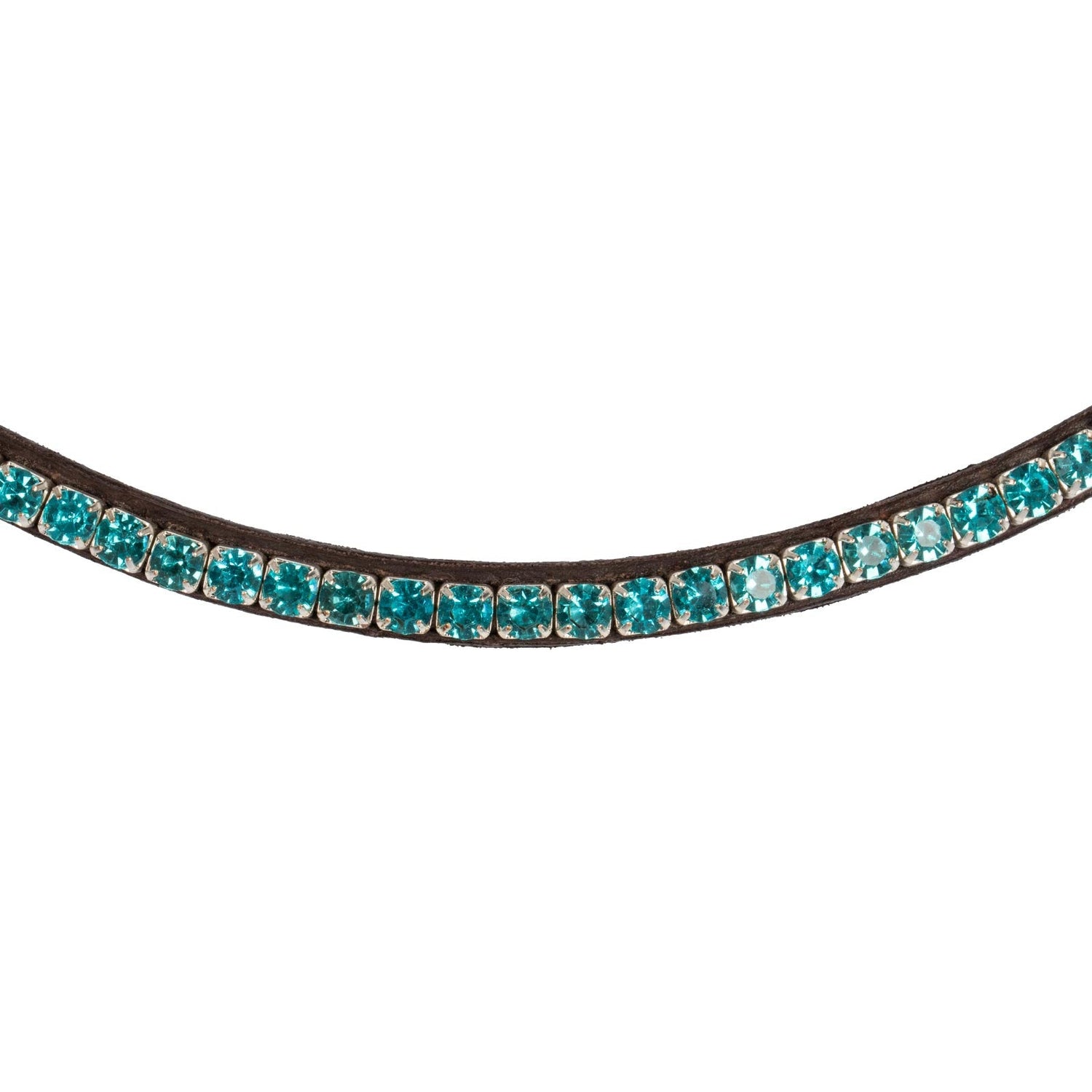 Acavallo Browband Calfskin & Round Crystals #colour_brown-blue