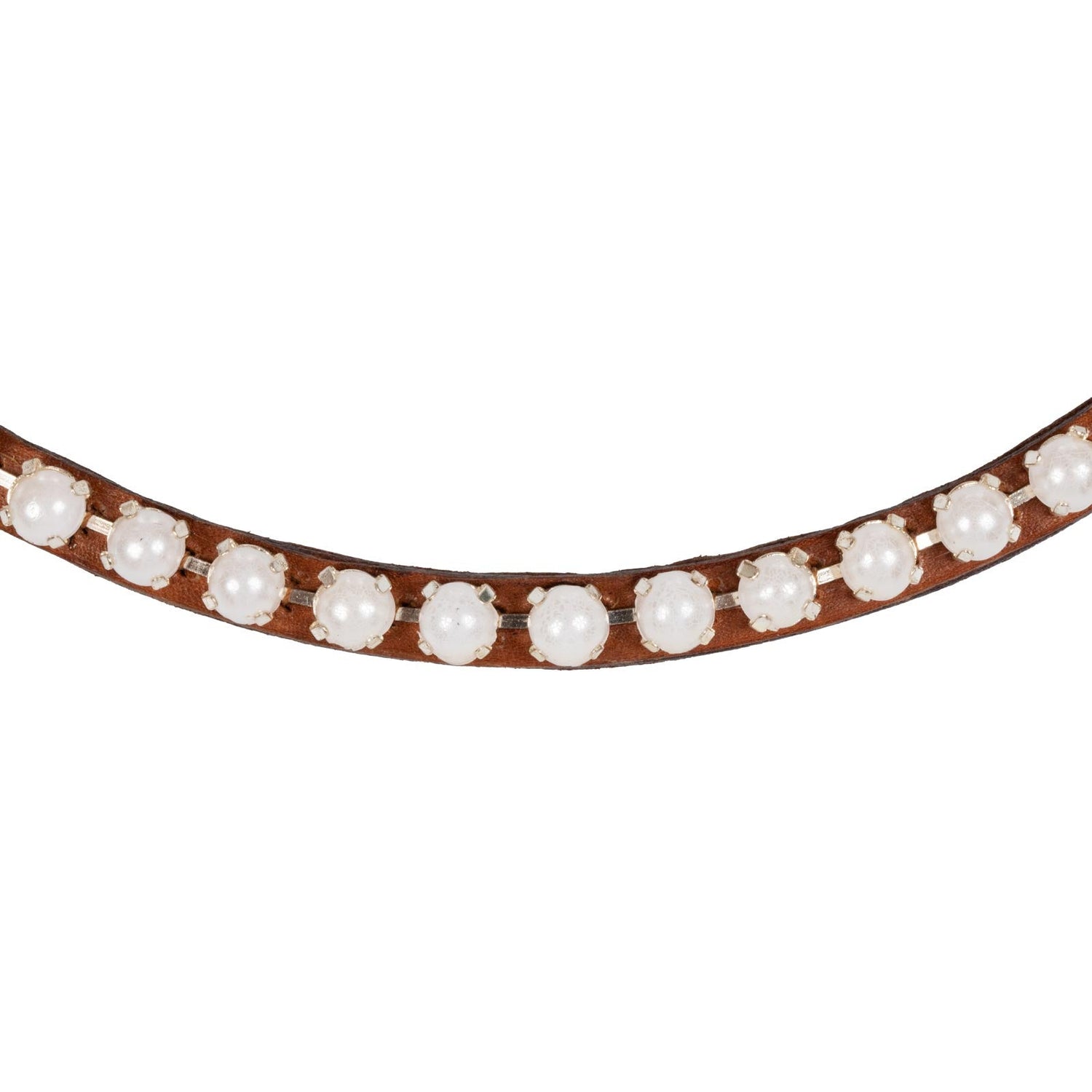 Acavallo Browband Calfskin & Oval Crystals #colour_cognac-transparent