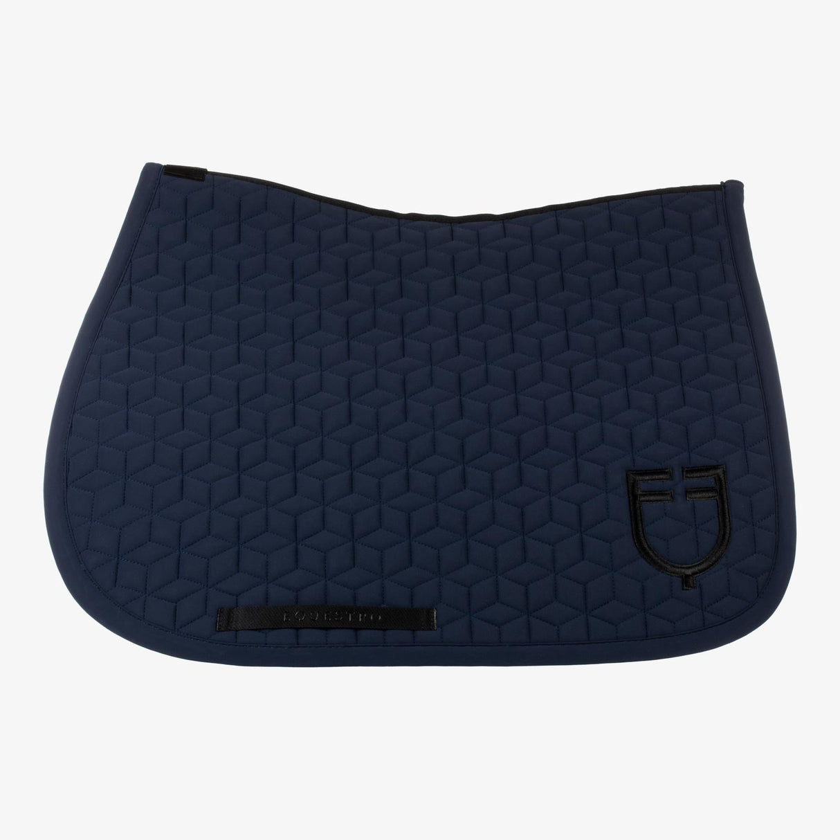 Equestro Jumping Saddle Pad Cube Quilting #colour_blue