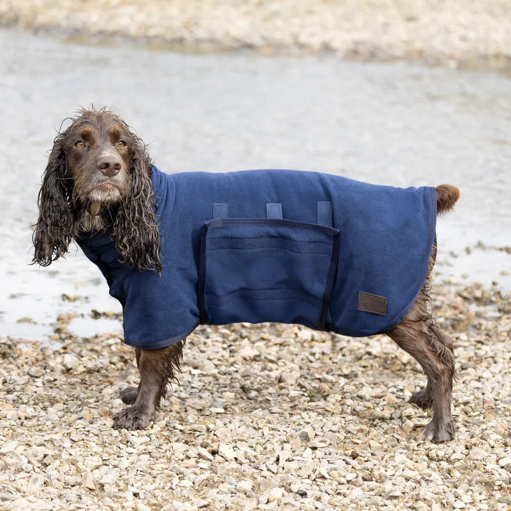 Benji & Flo Classic Drying Dog Robe #colour_navy