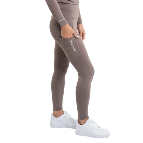 EQUIDRY Women's Water Repellent Leggings #colour_mocha-white