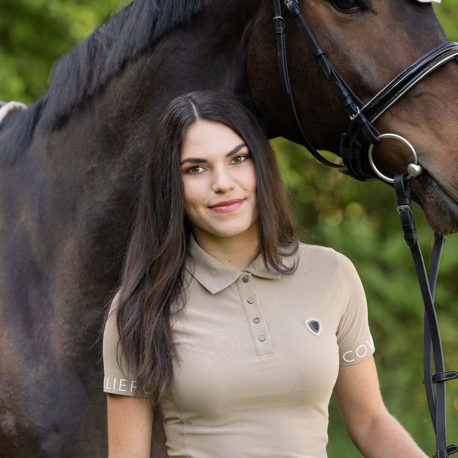 Covalliero Ladies Sporty Polo Shirt #colour_beige