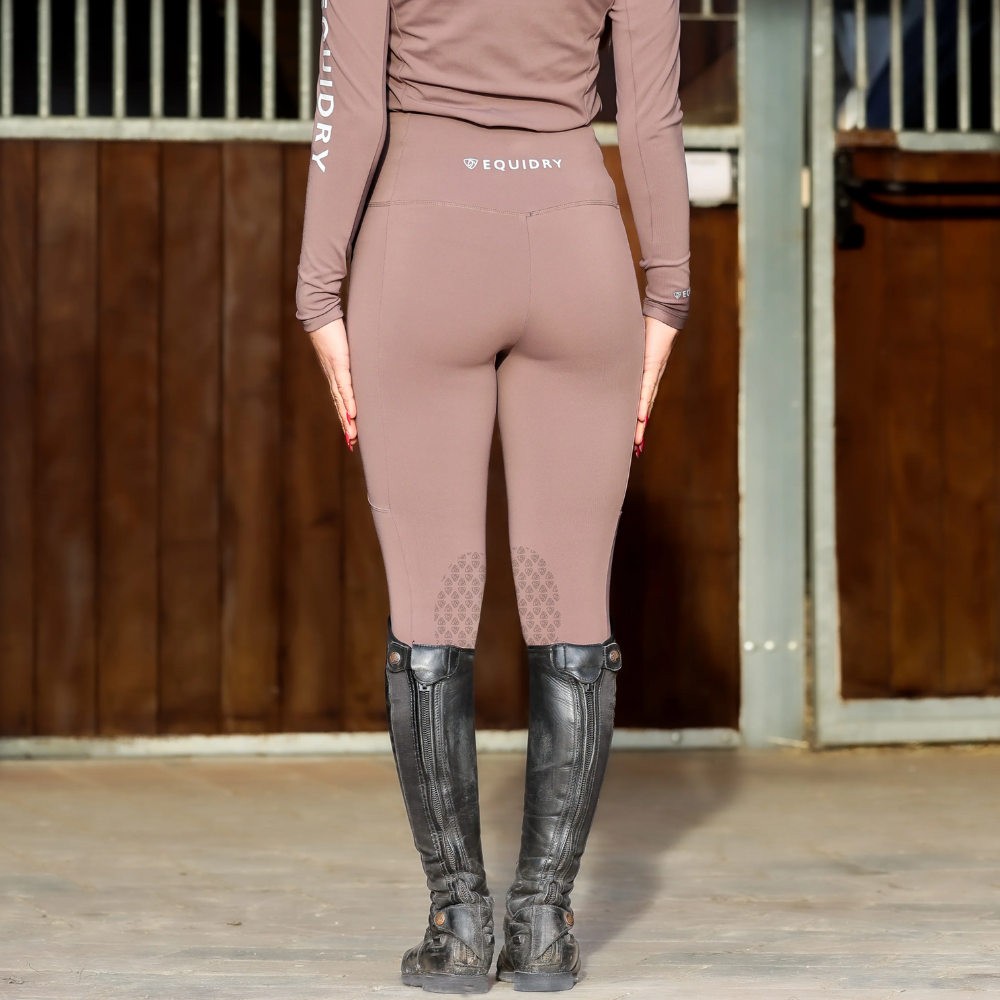 EQUIDRY Women's Water Repellent Leggings #colour_mocha-white