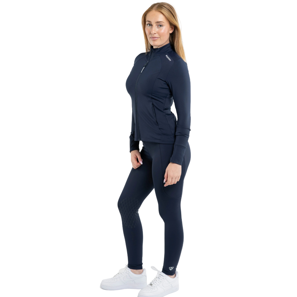 EQUIDRY Women's Water Repellent Leggings #colour_navy-white