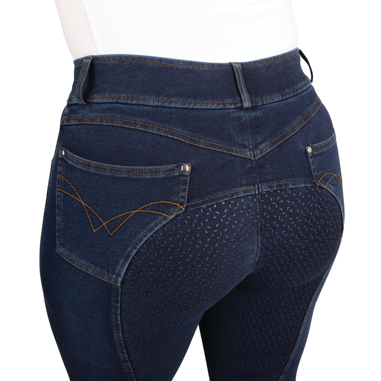 Hy Equestrian Elevate Style Denim Breeches #colour_dark-blue
