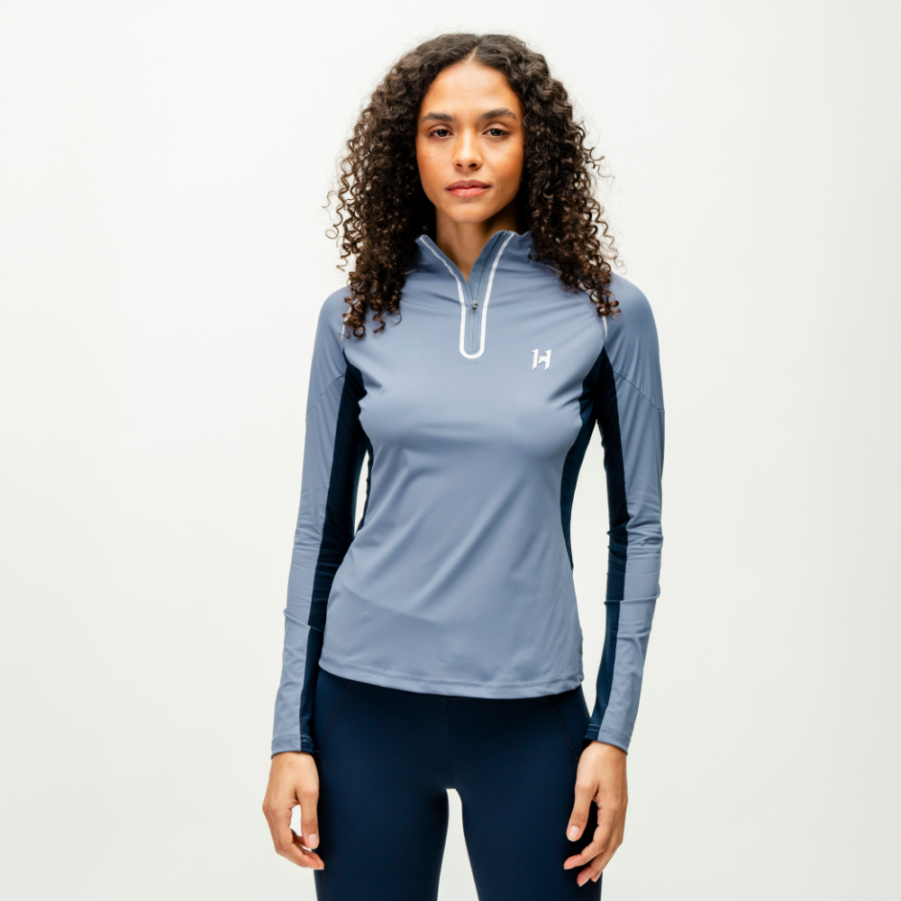 Horseware Ireland Stamina Long Sleeve 1/4 Zip Top #colour_blue