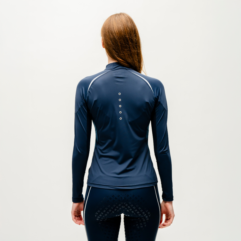 Horseware Ireland Stamina Long Sleeve 1/4 Zip Top #colour_core-navy