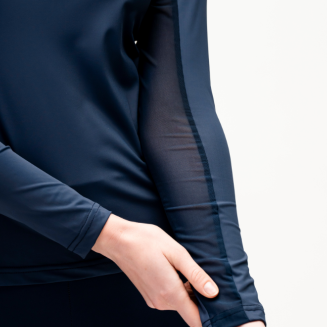 Horseware Ireland Stamina Long Sleeve 1/4 Zip Top #colour_core-navy