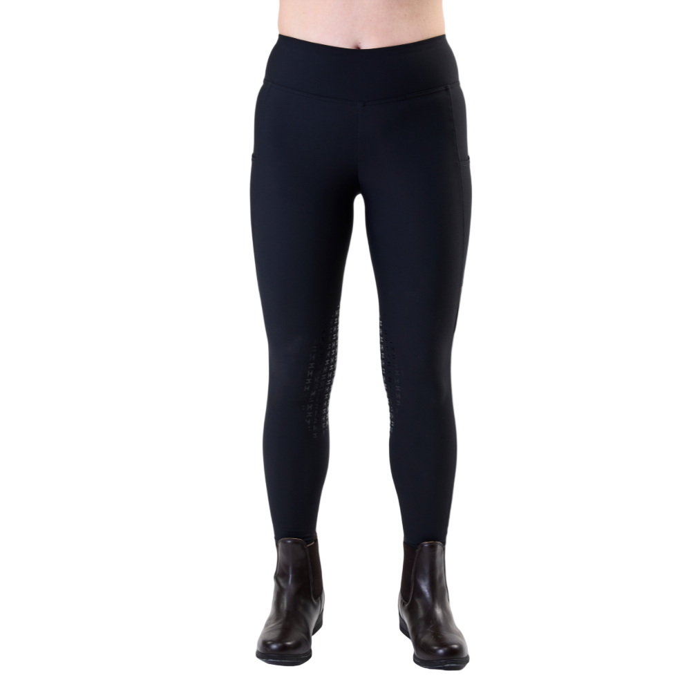 Horseware Ireland Optifit Winter Knee Grip Riding Tights #colour_core-black