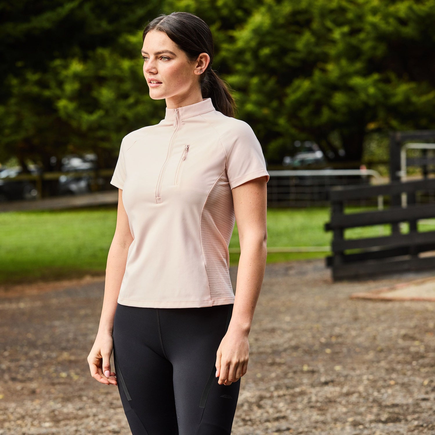 Weatherbeeta Ladies Rome Short Sleeve Riding Top #colour_blush