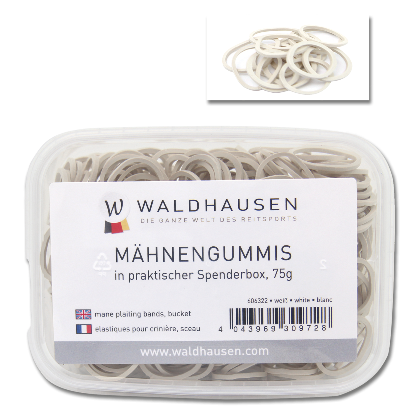 Waldhausen Rubber Plaiting Bands with Box #colour_white