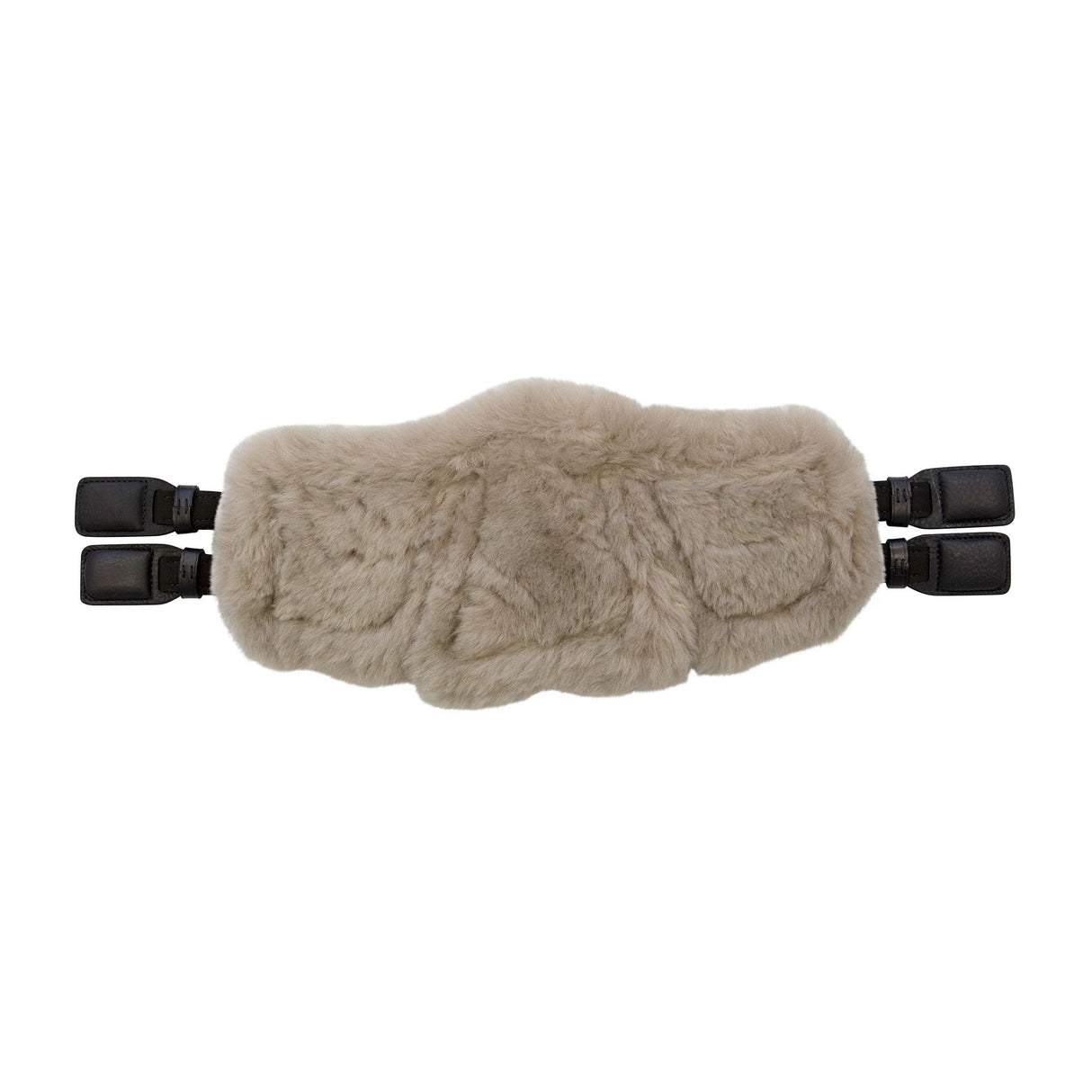 Stubben Equi-Soft® Short Saddle Girth with Cover - Black #colour_lambskin-beige-brown