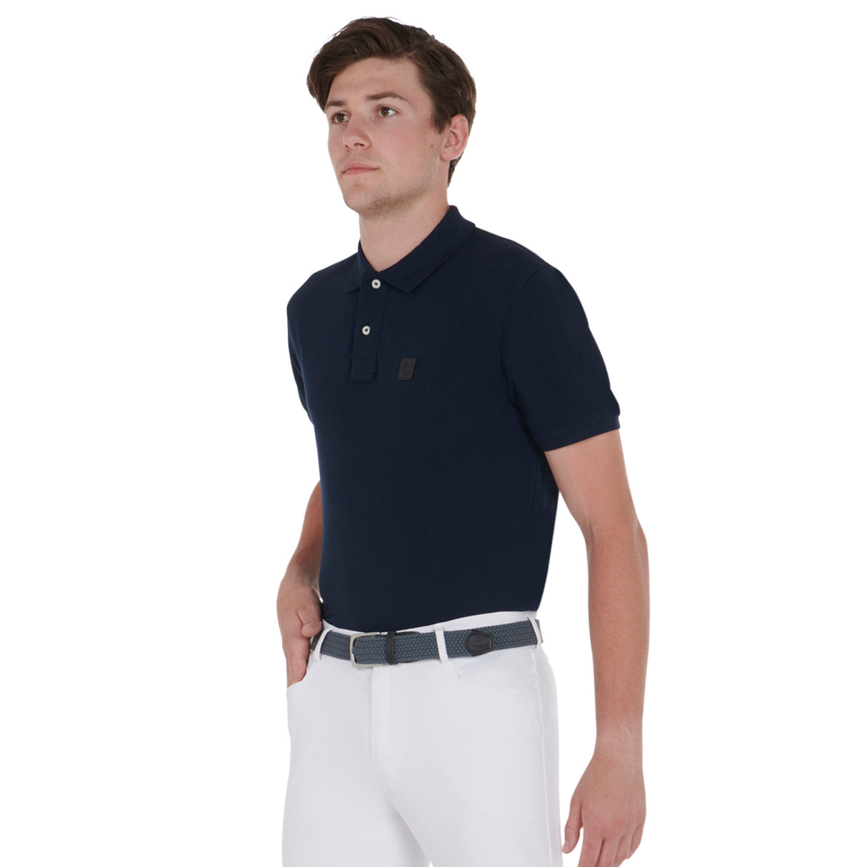 Equestro Elasticized Belt Crossed Pattern #colour_grey