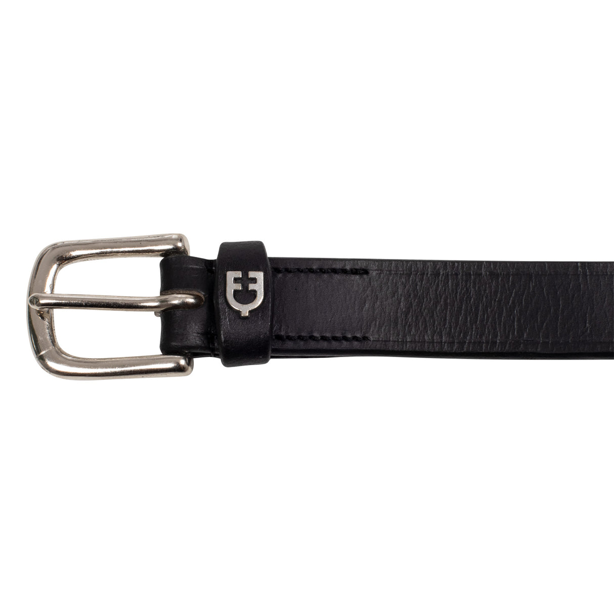 Equestro English Belt With Contrasting Embroidery #colour_black