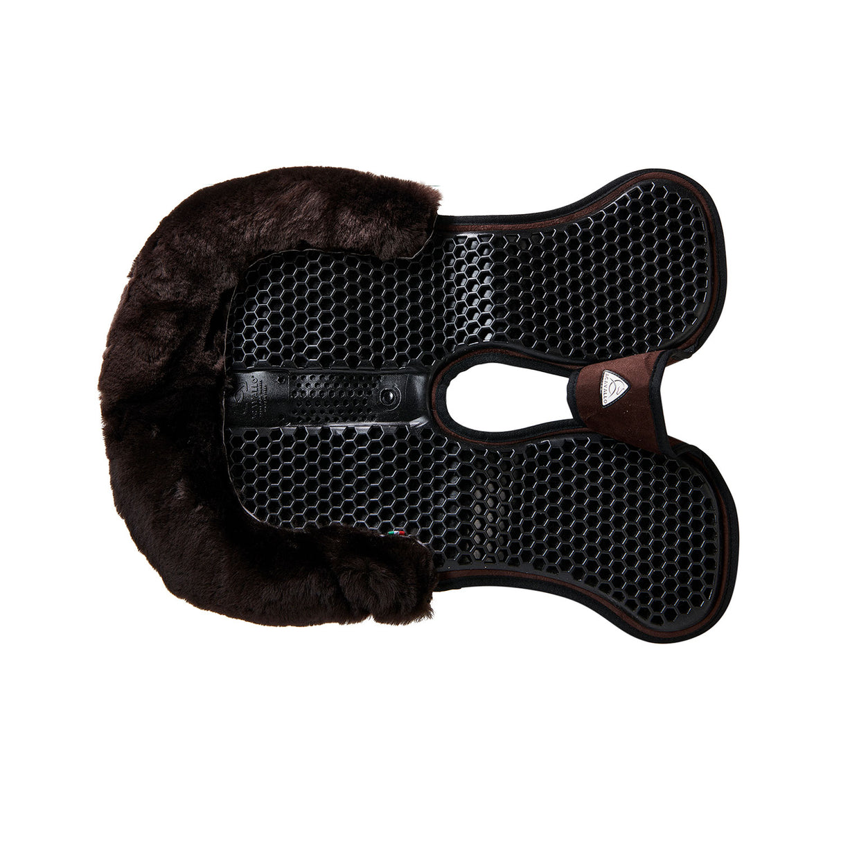 Acavallo Pad SP WFS Suede Rear Sheepskin Hexagonal Gel Flat #colour_brown-brown