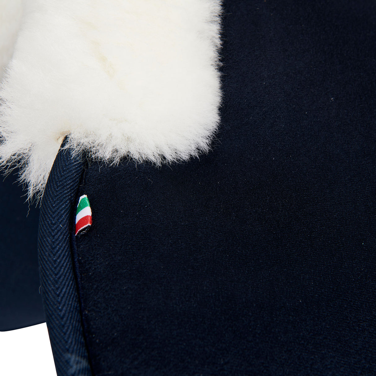 Acavallo Pad MF-S JCCS-S CW-CS Suede Cut-Out Sheepskin Flat #colour_blue-white