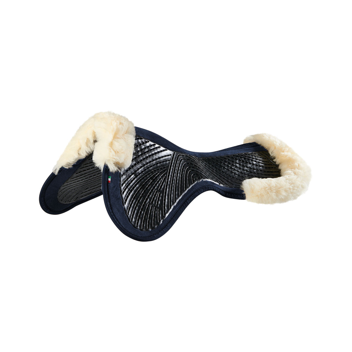 Acavallo Pad SP JCCS CW-CS Suede Cut-Out Sheepskin Twin Sided Gel Flat #colour_blue-natural