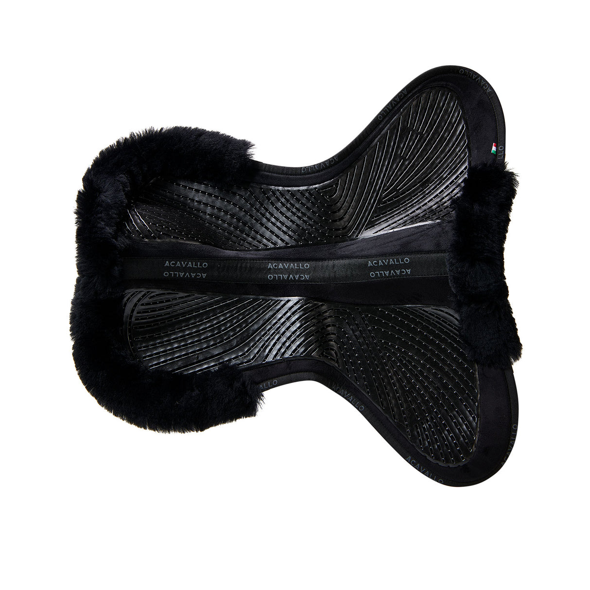 Acavallo Pad SP JCCS CW-CS Suede Cut-Out Sheepskin Twin Sided Gel Flat #colour_black-black