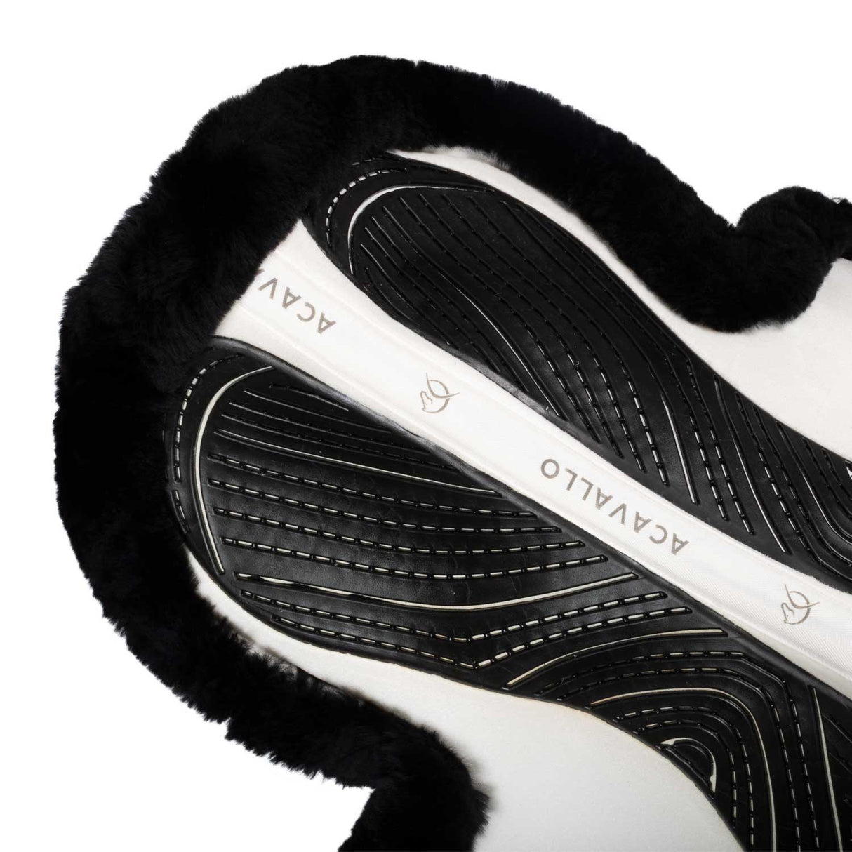 Acavallo Saddle Pad JS-S CW-CS Cut-Out Numnah Twin Sided Gel Grip #colour_white-black
