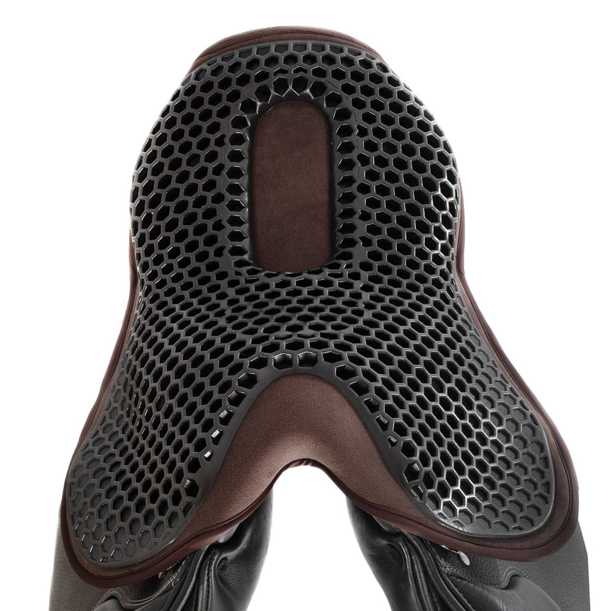 Acavallo Ortho-Coccyx Seat Saver Jumping Hexagonal Gel-Out Dri-Lex 20mm #colour_brown