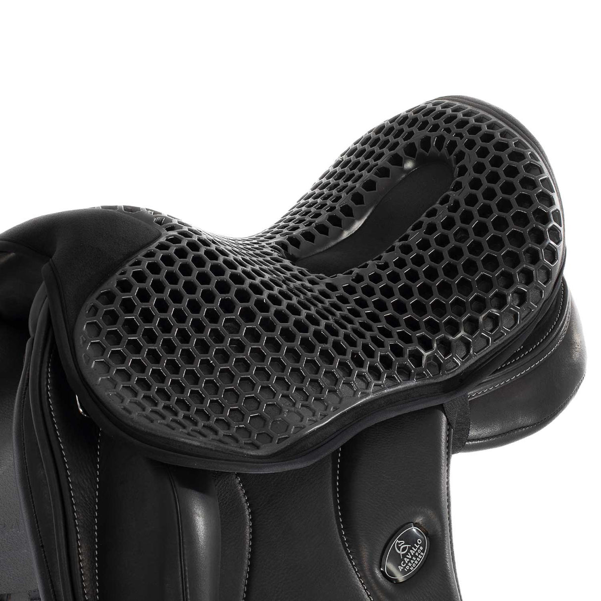Acavallo Ortho-Coccyx Seat Saver Dressage Hexagonal Gel-Out Dri-Lex 20mm #colour_black