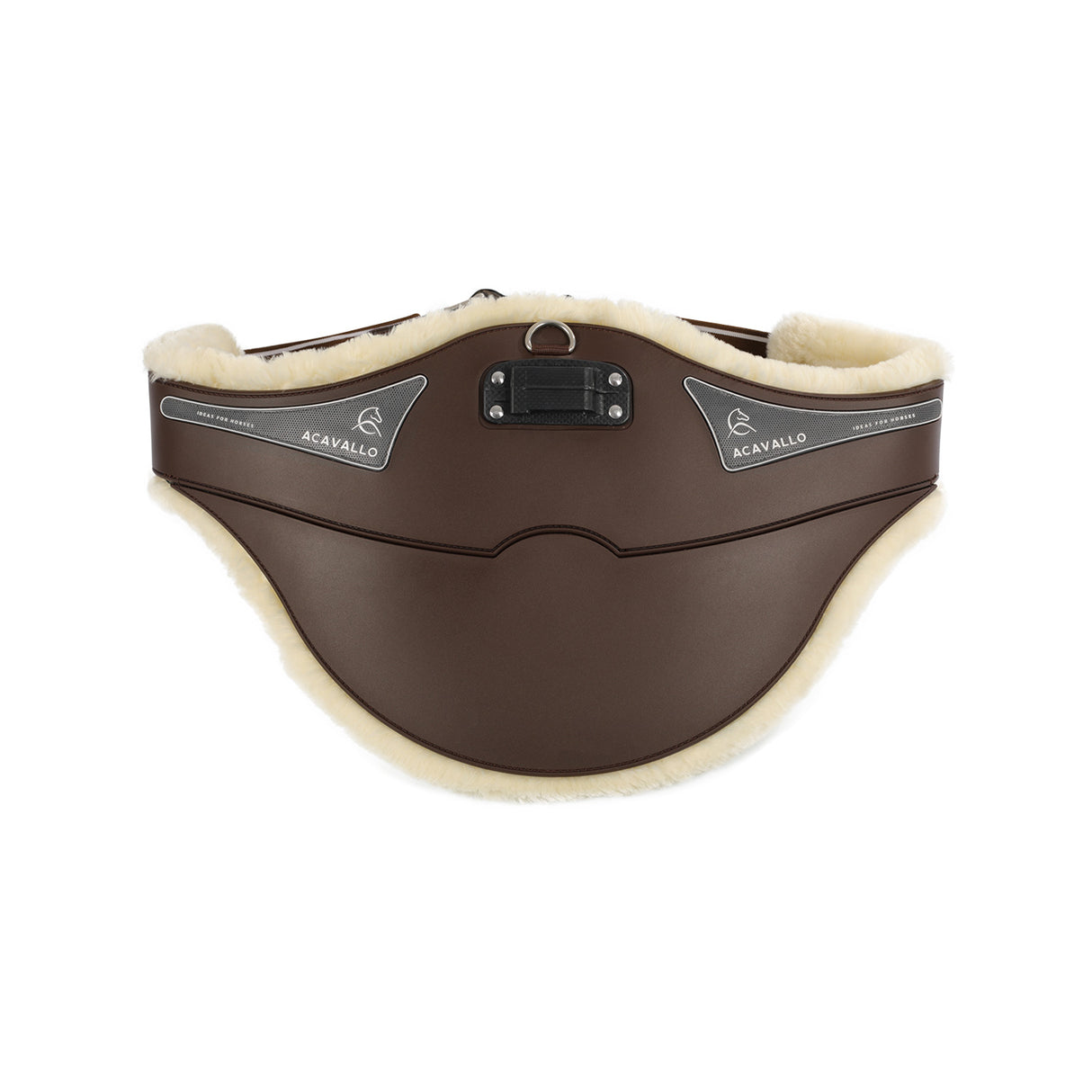 Acavallo Jumping Stud Guard Girth Classic Gel Pvc Detachable Faux Sheepskin #colour_brown