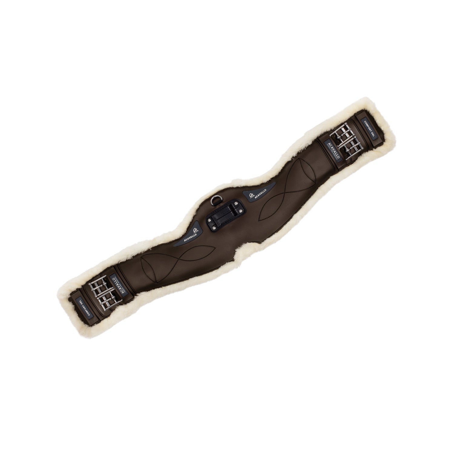 Acavallo Dressage Girth Classic Gel Sheepskin #colour_brown