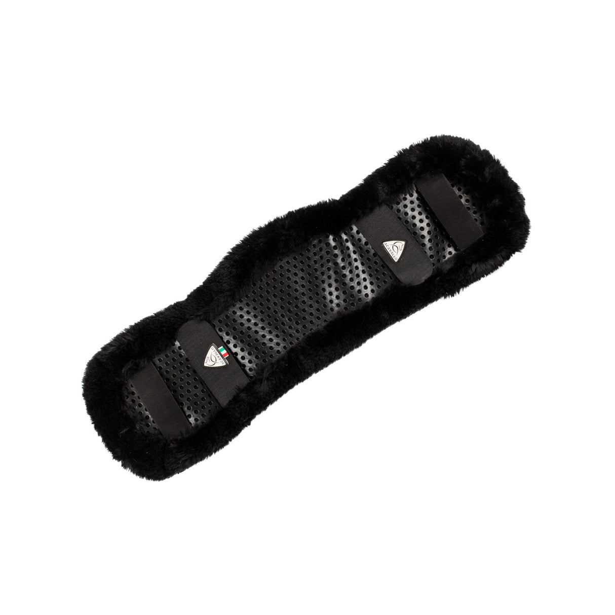 Acavallo Shaped Girth Sleeve Classic Gel Faux Sheepskin #colour_black