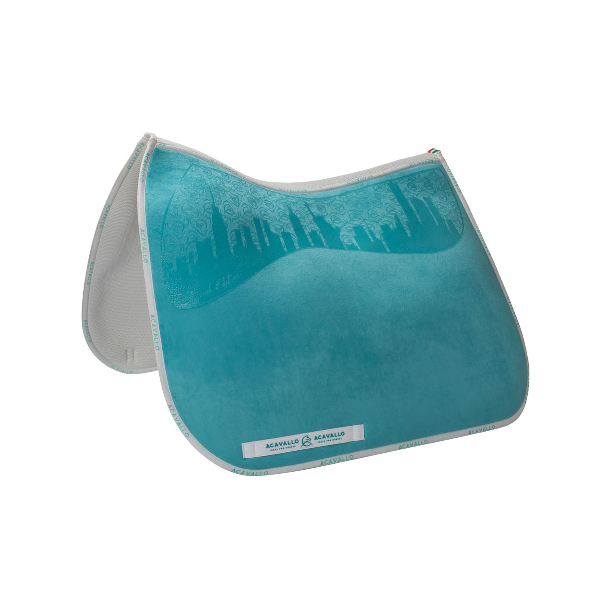 Acavallo Special Edition Saddle Pad DS CW-3Ds Louvre & Bamboo Silicone Grip #colour_blue