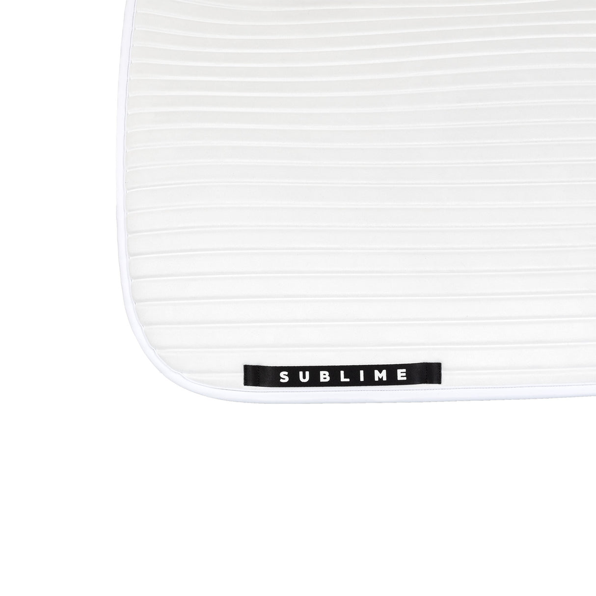 Acavallo Stripe Suede Dressage Saddle Pad W/Square Back Corner #colour_white