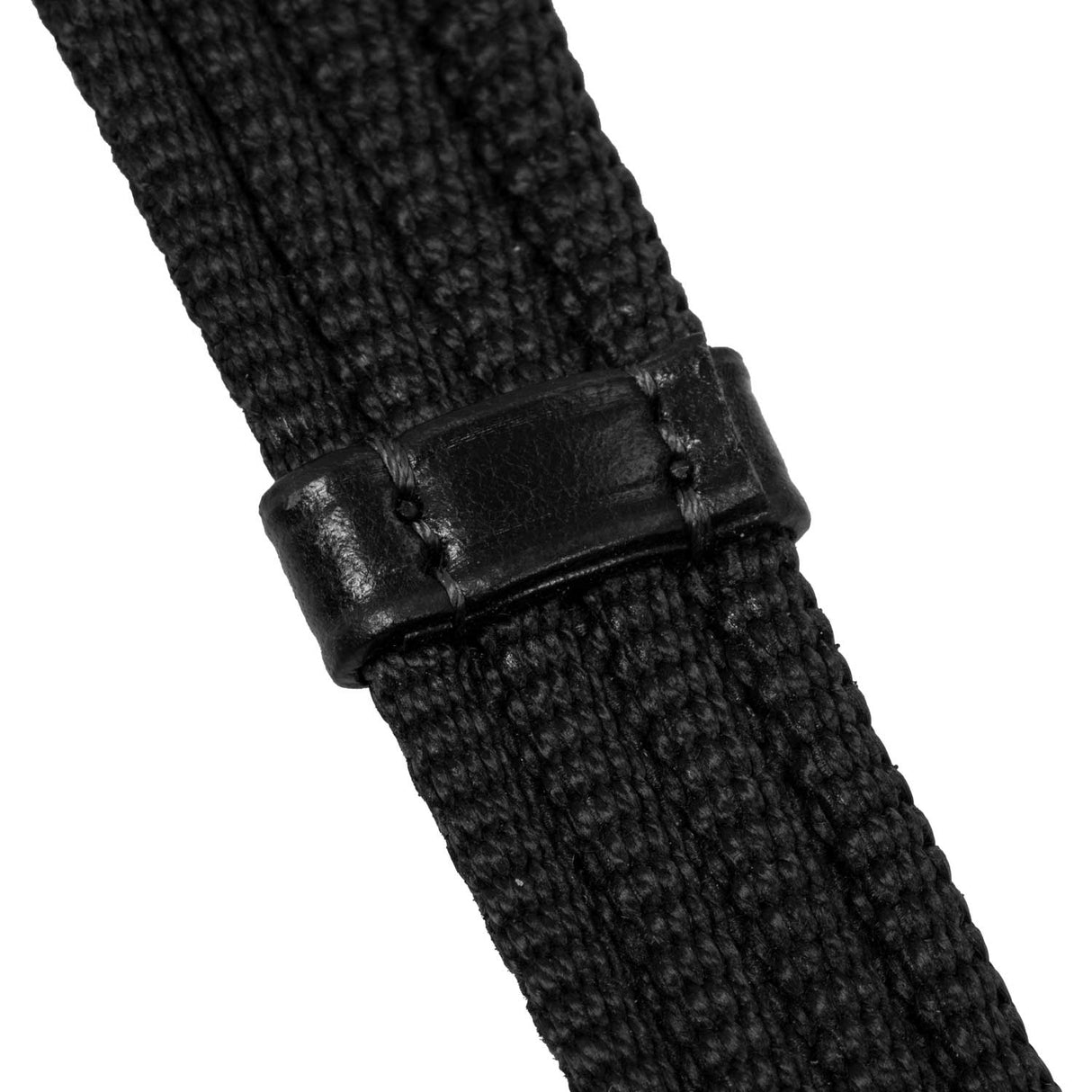 Acavallo Nylon Reins Leather Loops #colour_black