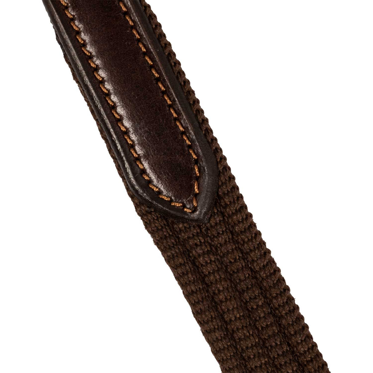 Acavallo Nylon Reins Leather Loops #colour_brown