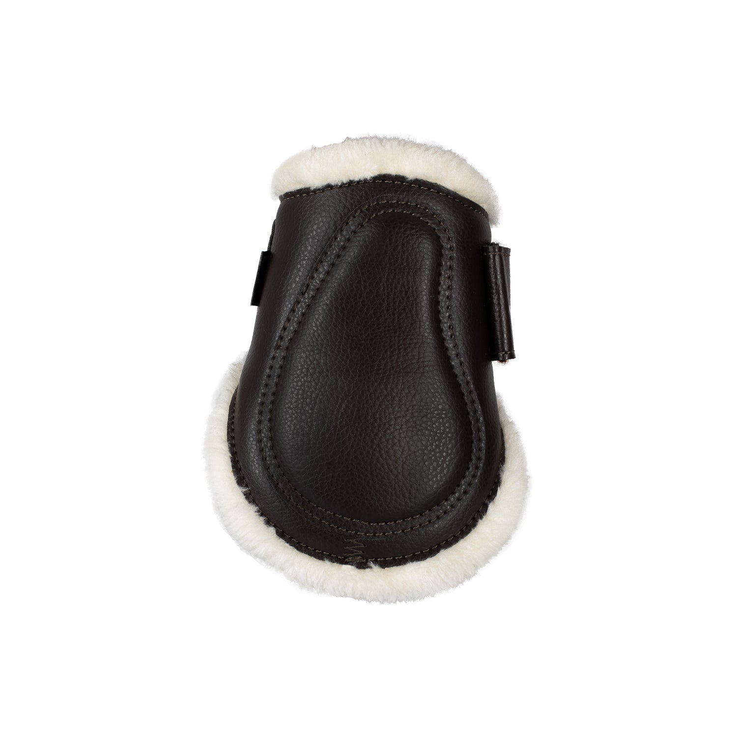 Acavallo Jumping Fetlock Boots Faux Sheepskin & Hook-And-Loop Closure #colour_brown