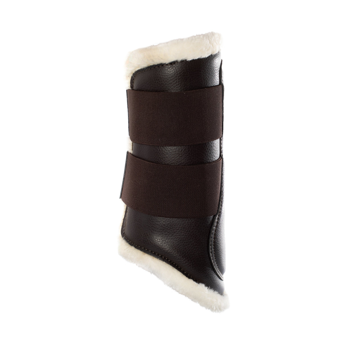 Acavallo Front Brushing Boots Faux Sheepskin & Hook-And-Loop Closure #colour_brown